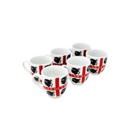 CUCUBA Set of 6 Coffee Cups Sardinia Flag of the Four Moors Ceramic 70 ml Washable