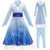 DH Gorgeous Little Girls Princess Cosplay Blue Costume Outfit Coat
