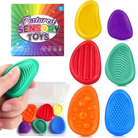 Fidget Toys Sensory Stone for Kids: 6 Pack Textured Worry Stone for Autism Kids Calming Down - Fidget Stress Toys for Anxiety Relief - Small Students Prizes Fidget Toys Gift
