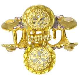 Caravan Light Pink Pearls In Oval Deco's And Hair Claw Is Jeweled With 44 Rhinestones And Pearls