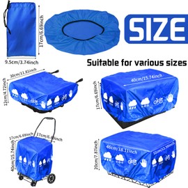 AUNGCSHE Rain Cover Bicycle Basket, Bicycle Basket Rain Cover with Elastic Band, Basket Cover, Waterproof with Reflective Strips, Rain Cover for Rear Basket, for All Baskets up to Size 45 x 45 cm