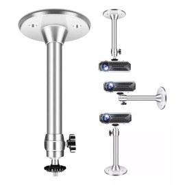 Mebix TRD Soporte De Techo Universal Para Mini Proyector/cañon Con Cabezales Giratorios 360° Montaje Ajustable Escritorio/pared