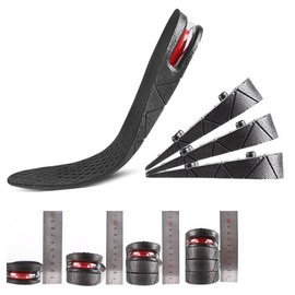 Height Up Insole, 4 Layer Construction, Maximum Height 3.0 inches (7.5 cm), Absorbs Air Cushion, Size 8.9 - 10.6 inches (22.5 - 27 cm), Black, Insole, Secret Insole
