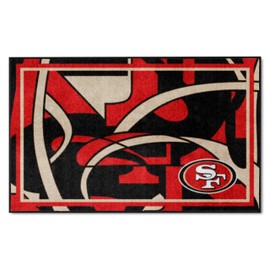FANMATS 23361 San Francisco 49ers 4ft. x 6ft. Plush Area Rug Xfit Design
