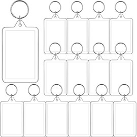 Yaomiao Acrylic Photo Frame Keychain Holder Photo Picture Insert Blank Keyring for DIY Craft (,)