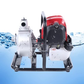 4 Stroke Water Pump Portable Gasoline Engine Water Pump Single Cylinder Air Cooled Garden Lawn Pumping Watering for Field Pumping Drainage Crops Green Seedlings Irrigation Fertilization 1200W 38CC
