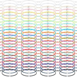 100 Pcs Friendship Bracelets Bulk Wish Bracelets Adjustable Heart Couple Bracelets Star Bestfriends Bracelets Gifts for Women Men Girls (Heart Style)