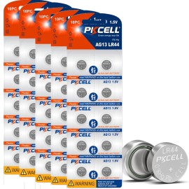 PKCELL LR44 Button Cell 1.5V Batteries AG13 A76 357 Watch Calculator Alkaline 10-50pcs - 10 PCS