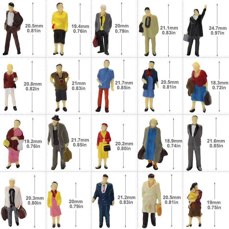Evemodel P8715 100pcs HO Scale 1:87 Seated and Standing People