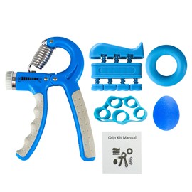 SOLARA Hand Gripper Set of 5, Finger Exercise Equipment Hand Grip for Gym, Hand Grip Strengthener & Hand Exercise Equipment, Mobile app with 5 eBooks and 50 Plus Videos, Blue