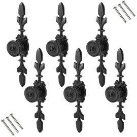 RXKFIGX Pack of 6 Vintage Style Pull Handle Door Knob Back Plate Black Cabinet Knob Retro Kitchen Cabinet Knobs for Home Furniture Chest of Drawers Wardrobe Cupboard Cabinet with Screw (Black)