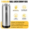 Hgkeke New 5 Gallon Corny Keg- Food Grade Stainless Steel