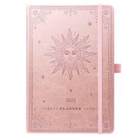 2025 Planner - 2025 Weekly Monthly Planner, January 2025 - December 2025, 5.75" x 8.25", Faux Leather Planner 2025 with Back Pocket & 40 Notes Pages - Rose Gold