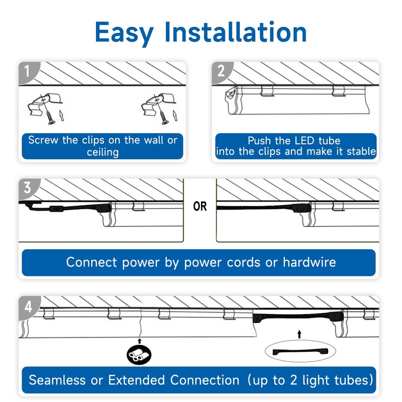 SHINESTAR 4FT Led Shop Lights, 40W 5000LM 5000K LED Shop