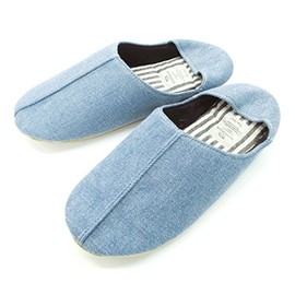 Denim Babouche Ultra Lightweight yet Firm Unique Texture ML Size (M Blue), blue