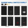 ELEGRP 3 Way Glossy Toggle Light Switch with Matte Mid