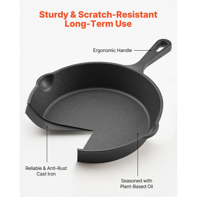 VEVOR Frying Pan Skillet, Aluminum Egg Fry Pans, Nonsitck Ceramic