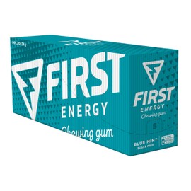 First Energy Gum - Blue Mint Box - 20 pouches with 10 gums