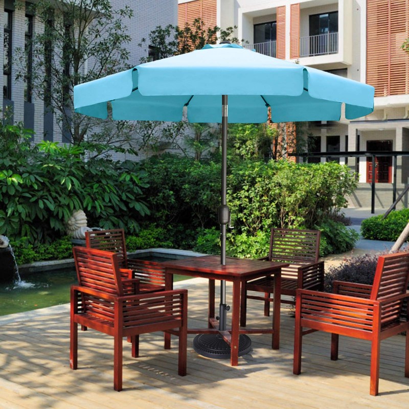 MASTERCANOPY Valance Patio Umbrella OutdoorMarket Table Umbrella with Ruffles, 8