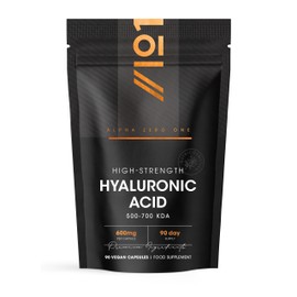 Hyaluronic Acid Supplement 600mg (800-1500 KDA) - 90 Vegan Triple Strength Hyaluronic Acid Capsules - 3 Month Supply - Natural Skin, Hair & Joint Supplement for Women & Men - Superior Absorption