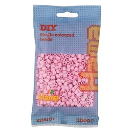Hama Beads Bag | Approx. 1000 Midi Fuse Beads | Mosaic Decoration Arts & Craft for Creative Children Ages 5+ | Pastel Rose