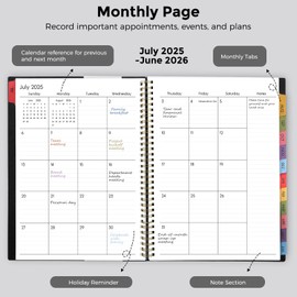 SKYDUE Appointment Book 2025-2026, Academic Hourly Planner from July 2025 - June 2026, 8.5" X 11" Weekly & Monthly Schedule Planner with 15-Minute Interval- Perfect for Daily Planning
