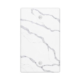 Marble Light Switch Cover Wall Plate Decorative 1 Gang Single Blank Cover Grey for Girls Boys Room Kitchen Farmhouses Bedrooms Bathrooms Standard Size 4.5" x 2.76"
