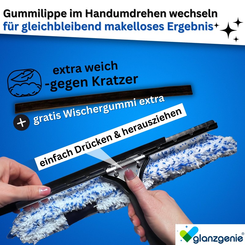 Glanzgenie Window Wiper and Window Squeegee as Combination Set (35