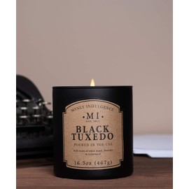 Manly Indulgence 109310 Black Tuxedo Scented Jar Candle, 16.5 Oz