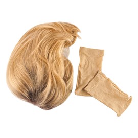 Hsthe Sea Ladies Short Blonde Straight Hair Wig Memory Fiber Pixie Curls