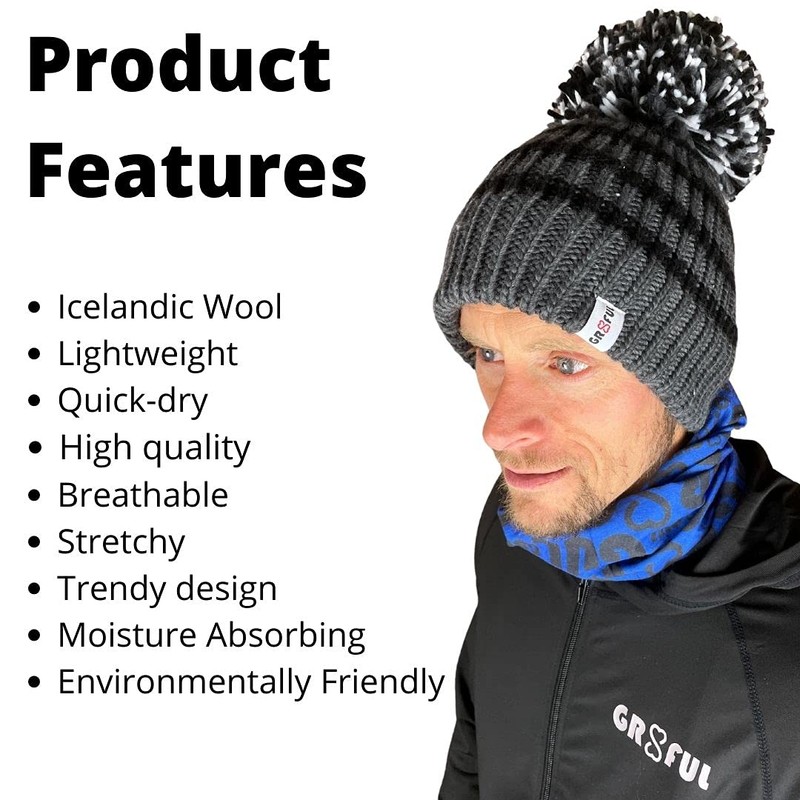 gr8ful® Big Bobble Hat for Men, Women, Boys & Girls