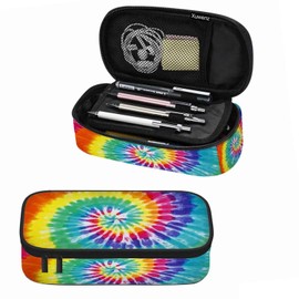 Xuwenz Tie Dye Pencil Case Organizer Colorful Pattern Pencil Bag Big Capacity for Office School Student College Adult Teen Gift