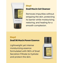Cosrx All About Snail Korean Skincare, Kit De Prueba 4 Pasos                                                                                          