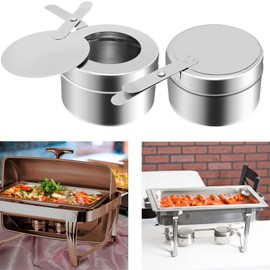 Wilsonzin Fuel Paste Container, Pack of 2 Fondue Burner Paste Burner Made of Stainless Steel, Burner Fondue Accessories Camping Stove Fondue for Hot Pot, Dry Pot Cuisine, Buffet, Outdoor, Camping,