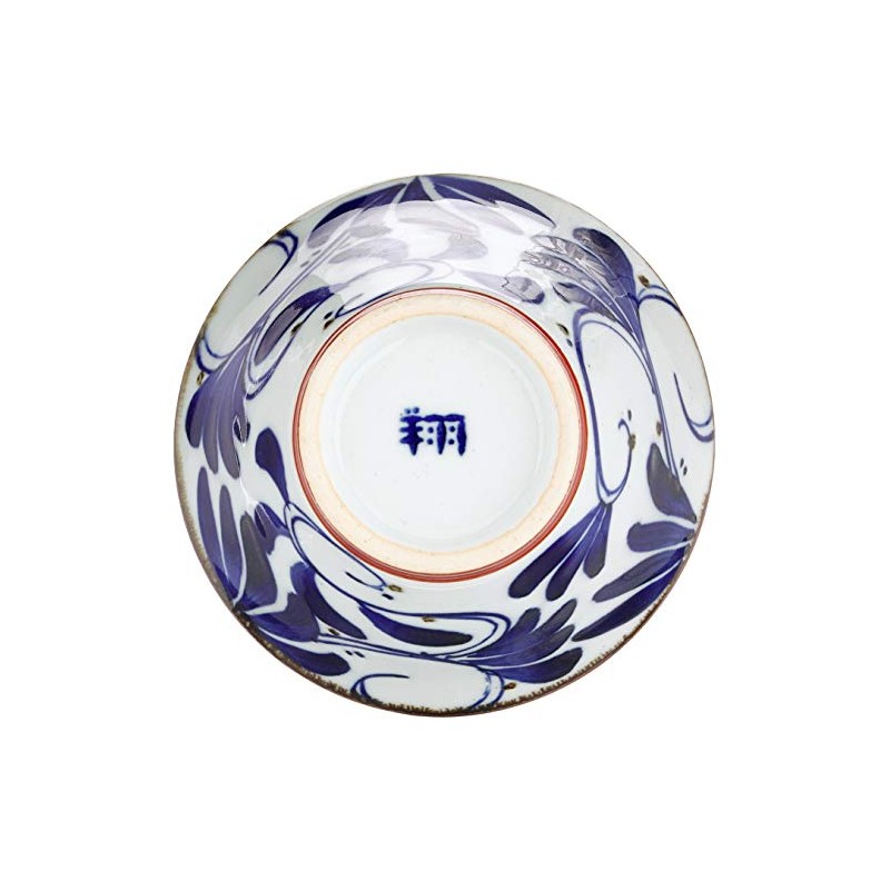 Saikai Pottery Hasami Ware wave.H karakusa 568 Bowl (Red) 14258