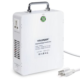 Yinleader 3000w Step Up Transformer 110-120v to 220-240v Voltage Converter for Euro China Korea 220V-240V Appliances with Pure Copper Coils,Durable Iron Shell,No Noise(White)