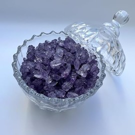 SweetGlob Old Fashioned Medium Rock Sugar Candy Gems, Lump Sugar Rock Crystals (2 Pound, Purple Grape)