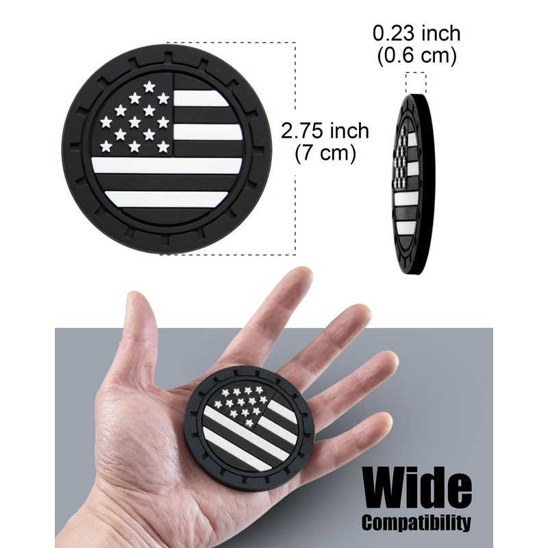 Car Cup Holder Coasters 4 Pack - American Flag 2.75