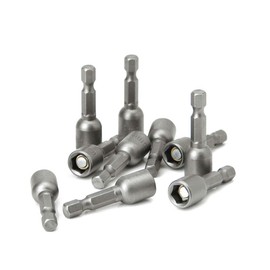 Saipor 10 Pieces 8 mm Magnetic Socket Wrench Set Socket 1/4 Inch Hex Drill Bit Adapter Metric Hex Socket for Drill or Cordless Screwdriver (Chrome Vanadium Steel)