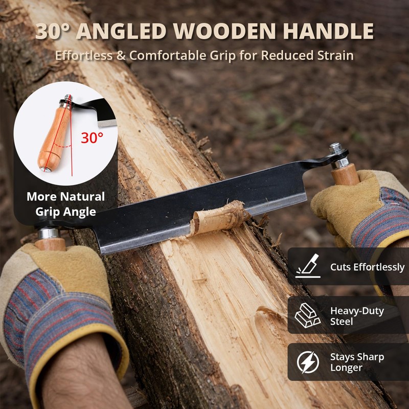 8 Inches Draw Knife Debarking Tool for Woodworking, Straight Draw