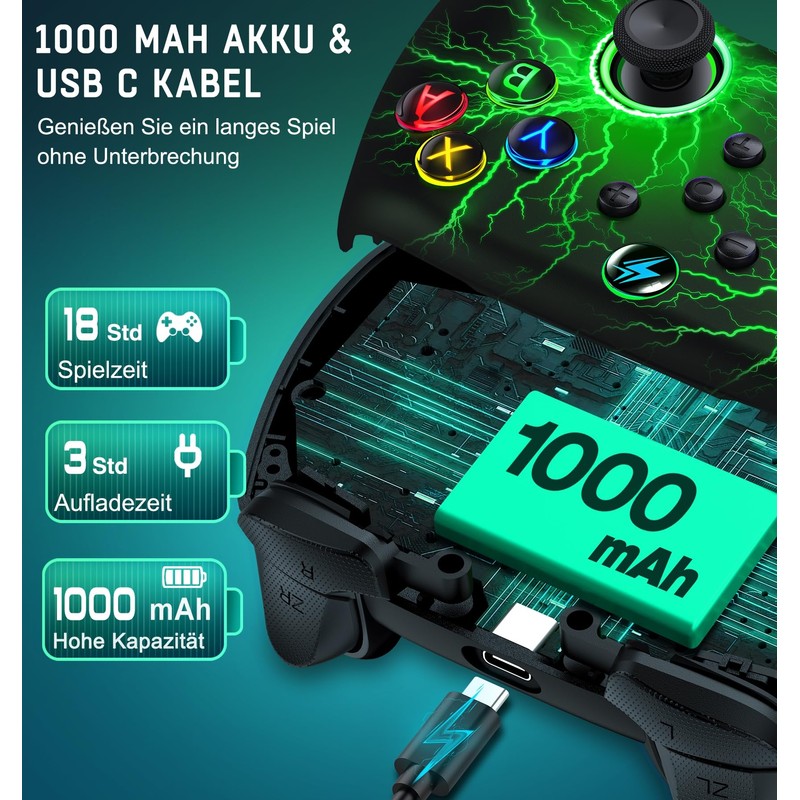 ALEEMTRY Switch Pro Controller-Switch Controller Wireless für Switch/Lite/OLED-Controller Switch mit