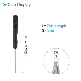 CoCud Mini Torx Screwdriver, T6 Size 80mm Length, Carbon Steel Small 6 Point Screwdrivers with Anti-Slip Handle - (Applications: for Glasses, Watch or Laptop), 10-Pieces