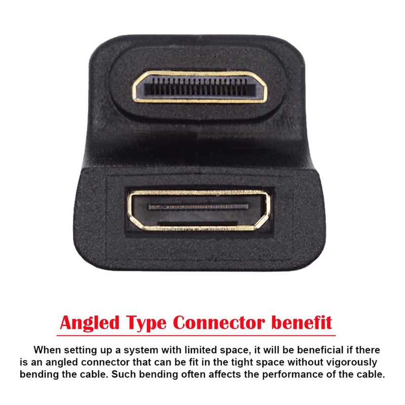 cablecc Mini HDMI 1.4 Up Opposite U 360 Degree Shape