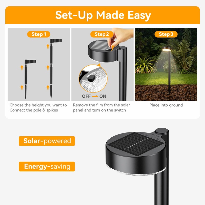 Ahaorigin 12 Pack Solar Pathway Lights Outdoor, 12 Brighter LED