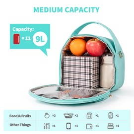 LLEGASTE Small Lunch Bags for Women, Adults Lunch Boxes for Women, Lunch Tote Bags for Work, Insulated Lunch Bag for Women (Green)