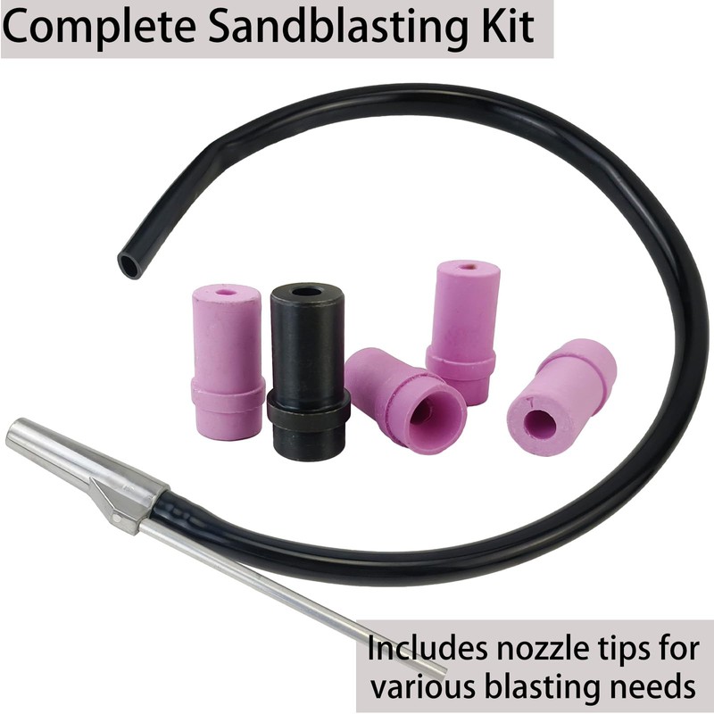 Air Sand Blaster Kit Sandblasting Sandblaster Gun Kit with 4