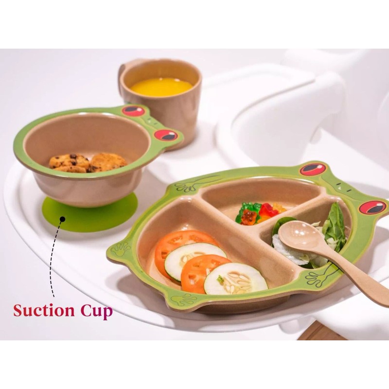 Refresh-A-Baby Stackable 4 Pc Feeding Set - Eco-Friendly Bowl Cup