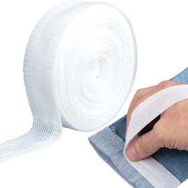 Isslly 11 Yard Iron-on Instant Hem Tape, Adhesive Tape Iron on, Adhesive Fabric Hemming Tape for Pants, Jeans, Clothes (White, 1 Roll)