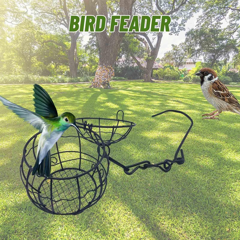 8 Pcs Suet Bird Feeders for Outside Hanging, Metal Wild