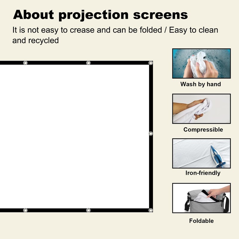 Projector Screen 180 inch, XINLEMY Large 4K HD 16:9 Foldable